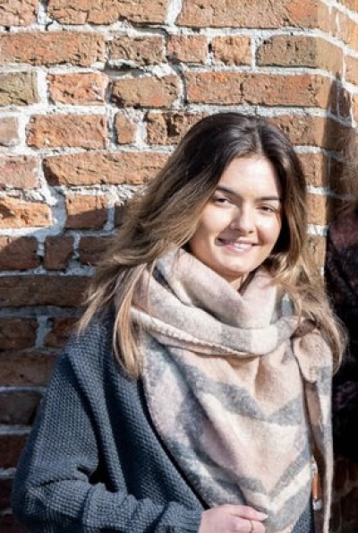 Sjaal geruit roze 